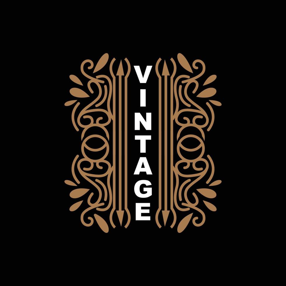 Retro-Vintage-Design, luxuriöses minimalistisches Vektor-Ornament-Logo, mit Mandala- und Batik-Stil, Produktmarkenillustration, Einladung, Banner, Mode vektor