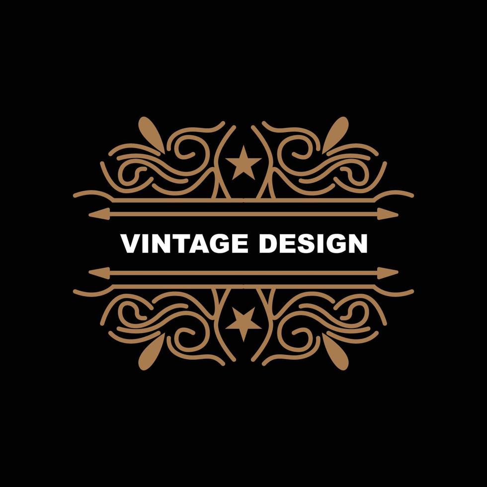 Retro-Vintage-Design, luxuriöses minimalistisches Vektor-Ornament-Logo, mit Mandala- und Batik-Stil, Produktmarkenillustration, Einladung, Banner, Mode vektor