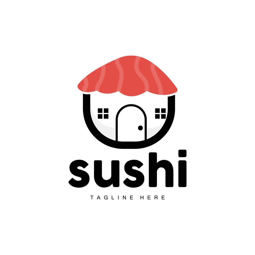 Sushi Logo, japanisch schnell Essen Design, Vektor Symbol Vorlage Symbol