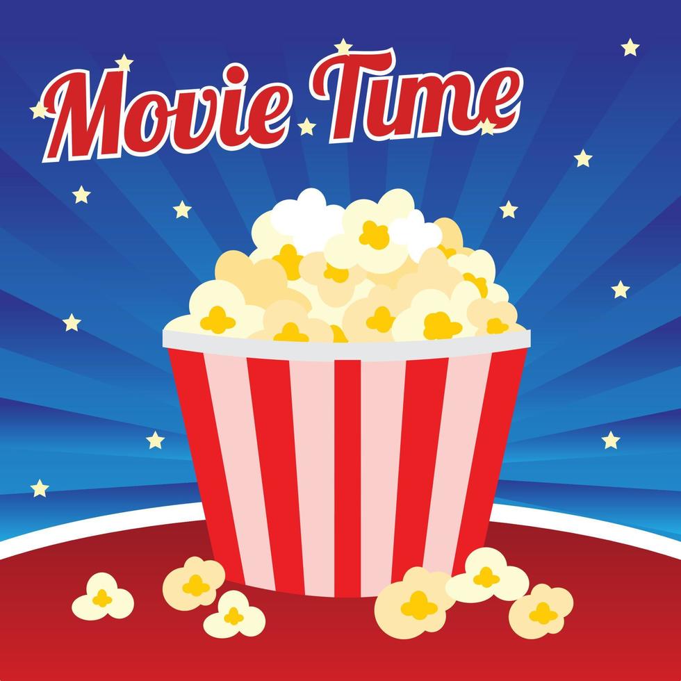 Popcorn Film Zeit Hintergrund Illustration vektor