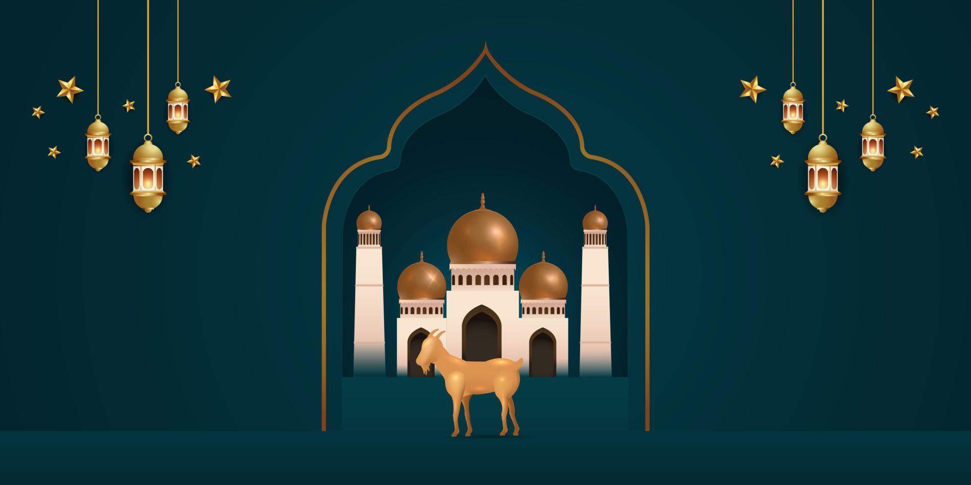 eid al adha Mubarak das Feier von Muslim Gemeinschaft Festival Hintergrund design.vektor Illustration vektor