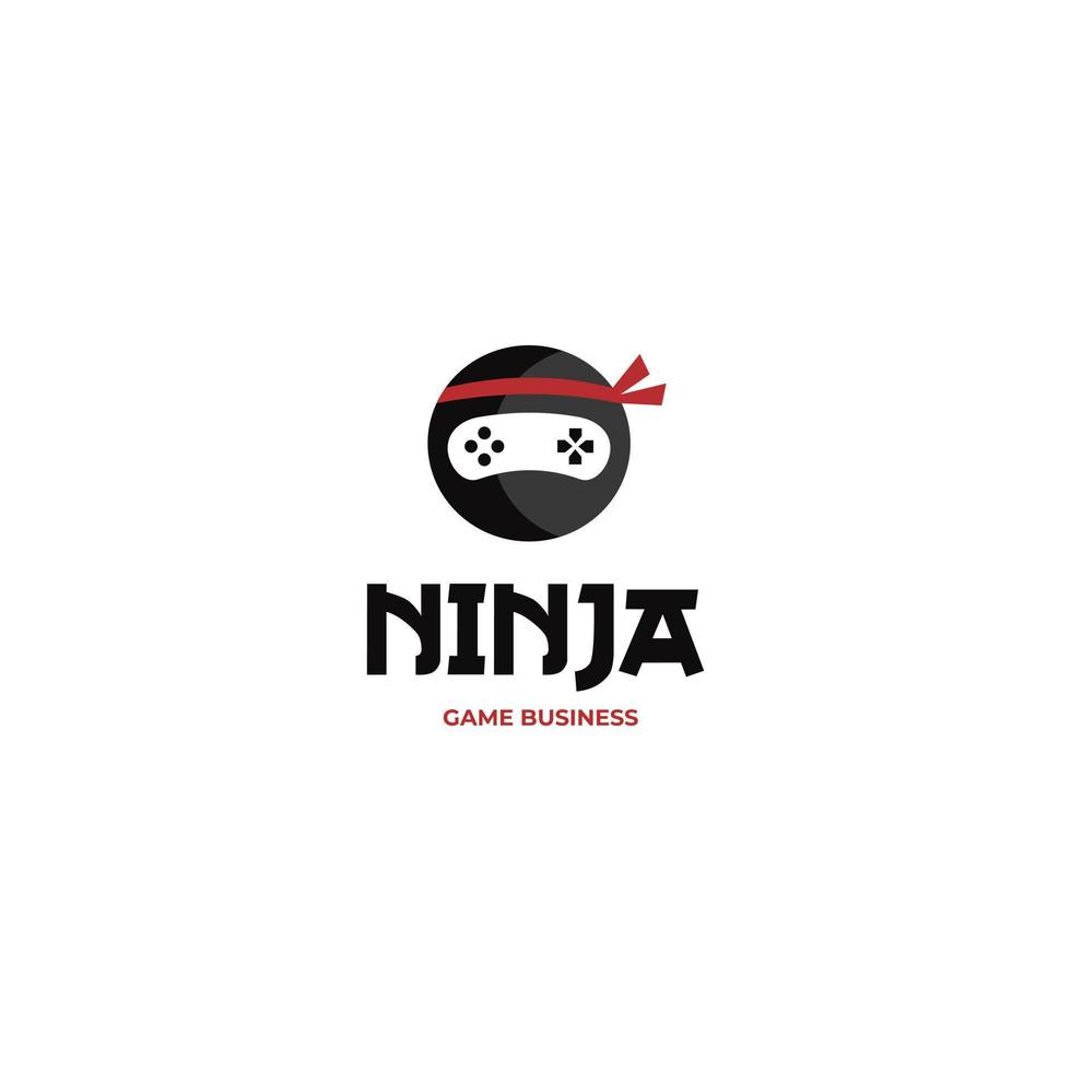 ninja gaming logotyp design för maskot eller din spel företag, ninja kombinera med spel kontrollant logotyp vektor