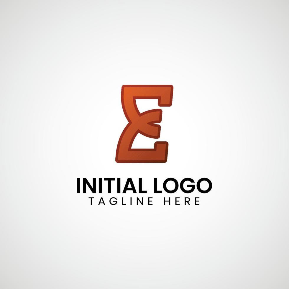 Logo von e Initiale Gradient bunt Symbol Design vektor