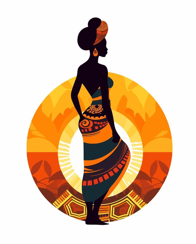 stam- afrikansk flicka vektor