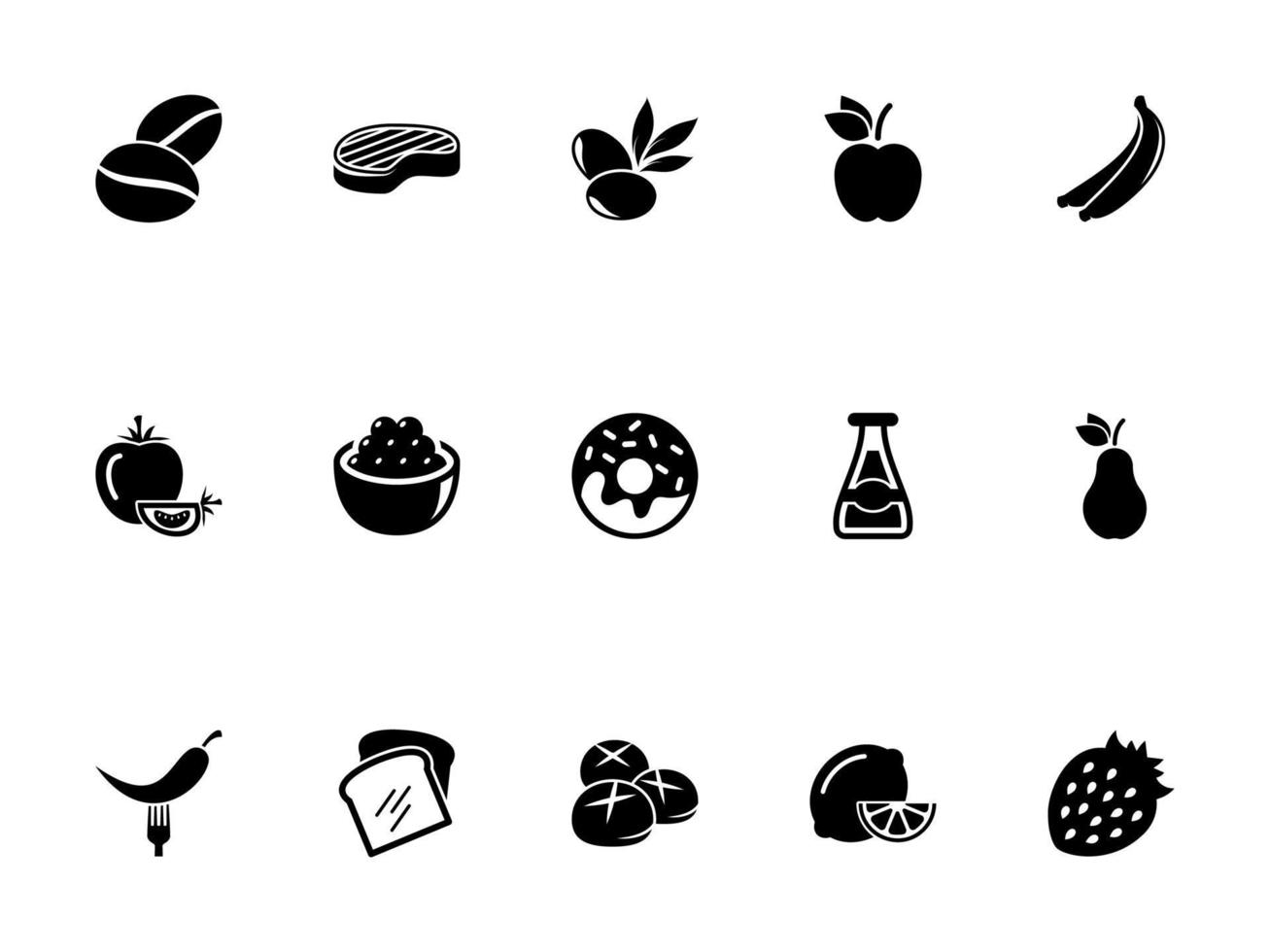 enkel vektor ikon på en tema mat, kött, frukter, grönsaker, sötsaker, kaviar