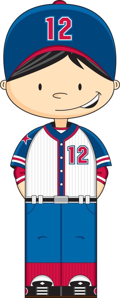 süß Karikatur Baseball Spieler Sport und Freizeit Illustration vektor