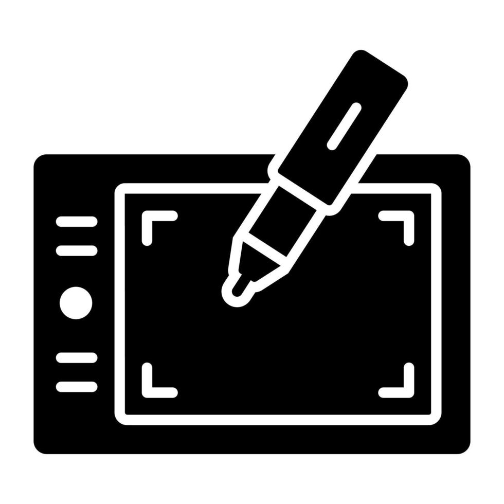 modern Vektor Design von Grafik Tablette, Stift Tablette Symbol zum Digital Kunst