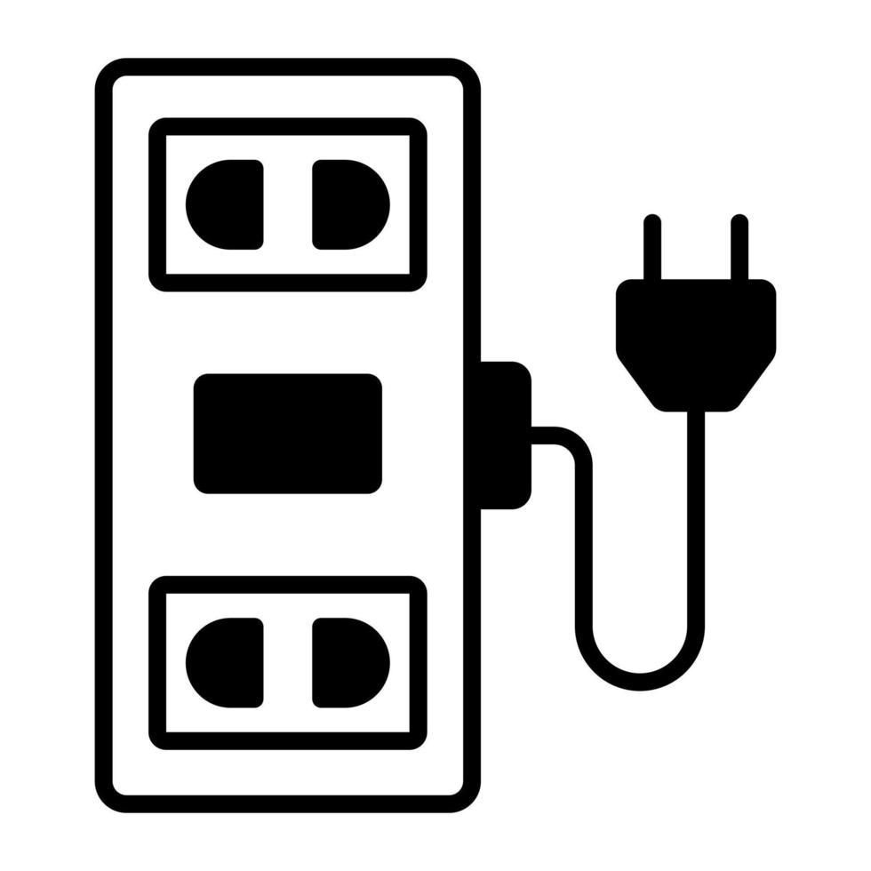 Erweiterung Kabel Vektor Design, ein elektrisch Auslauf Symbol