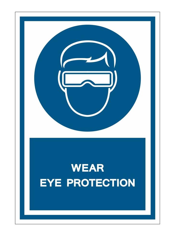 Symbol tragen Schutzbrille Zeichen vektor