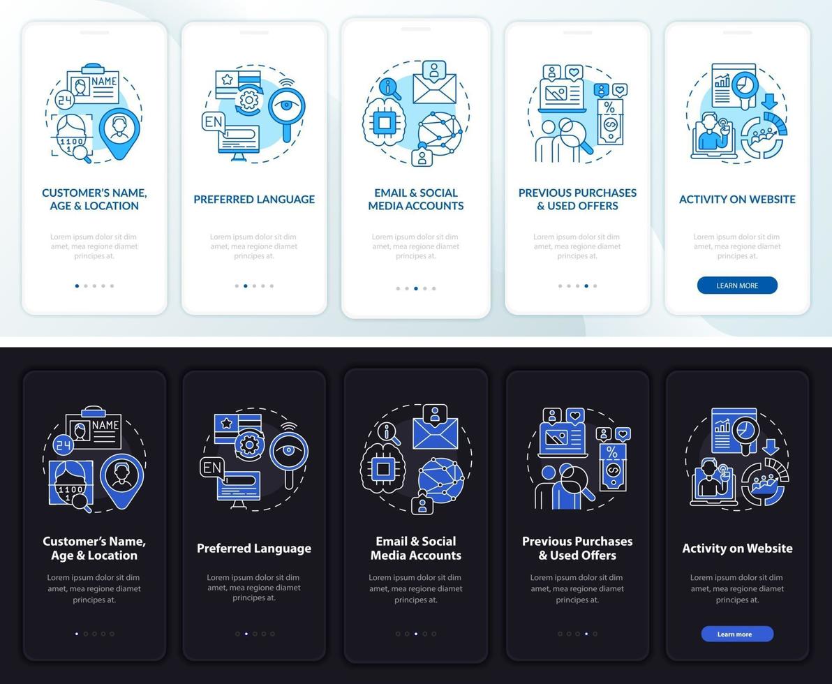 Onboarding-Vektorvorlage für Smart Content Analytics vektor