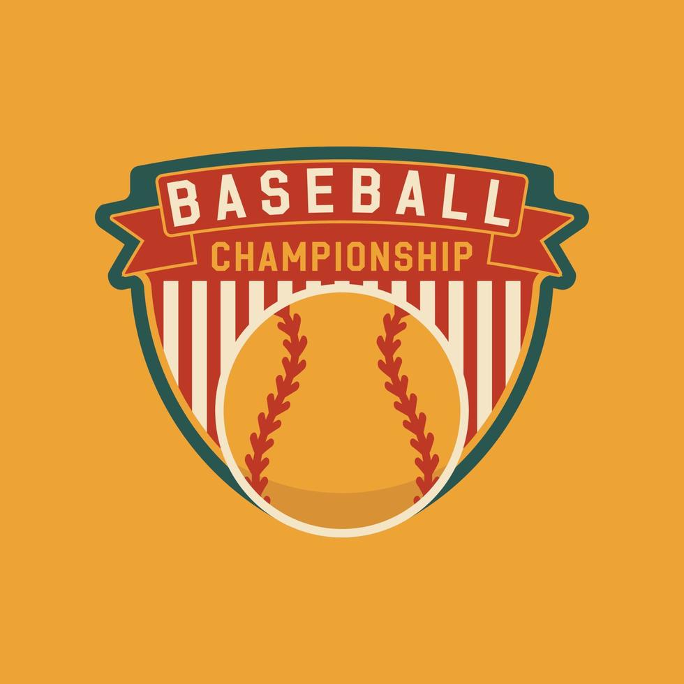 Baseball Meisterschaft Abzeichen Logo Design. vektor