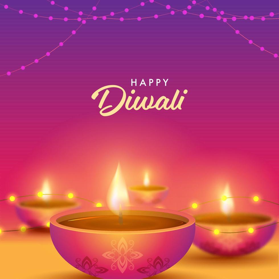 indisch Festival von Beleuchtung, glücklich Diwali Konzept. vektor