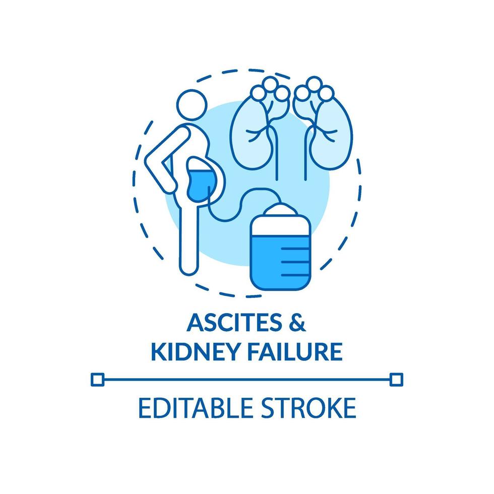 ascites och njursvikt koncept ikon vektor