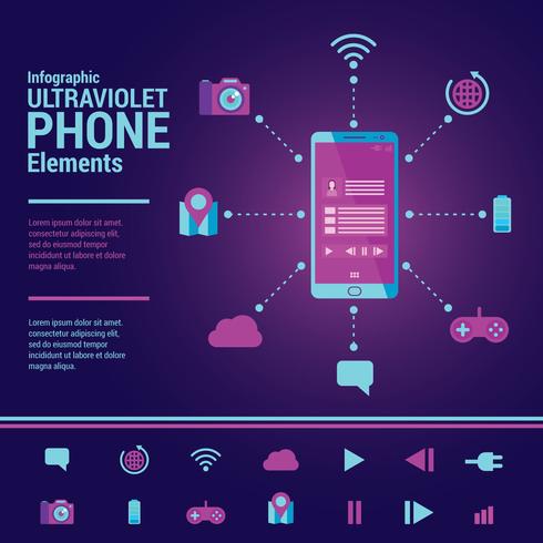 Ultraviolette Infographik Elemente vektor