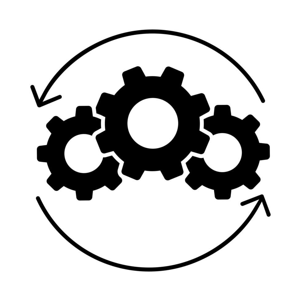 Symbolvektor für Operationen. Workflow-Illustrationszeichen. Workflow-Symbol. Logo automatisieren. vektor