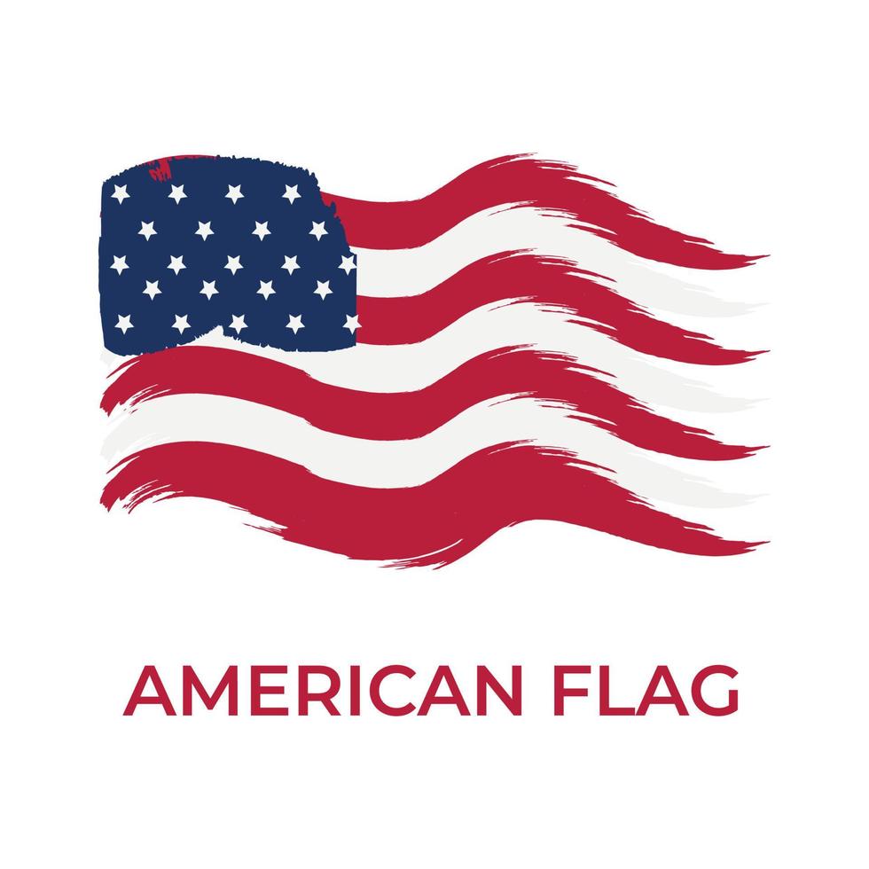 Lycklig oberoende dag av Amerika med nationell flagga. vektor