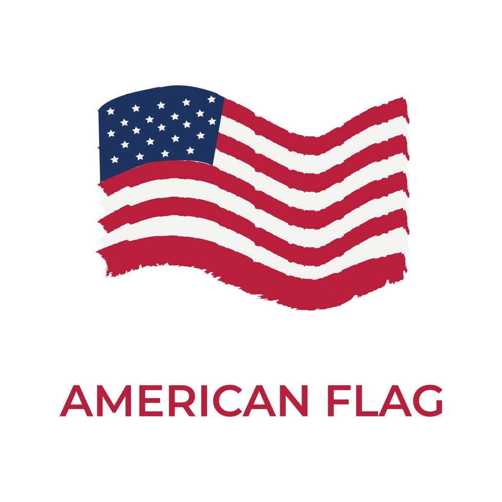 glücklich Unabhängigkeit Tag von Amerika mit National Flagge. vektor