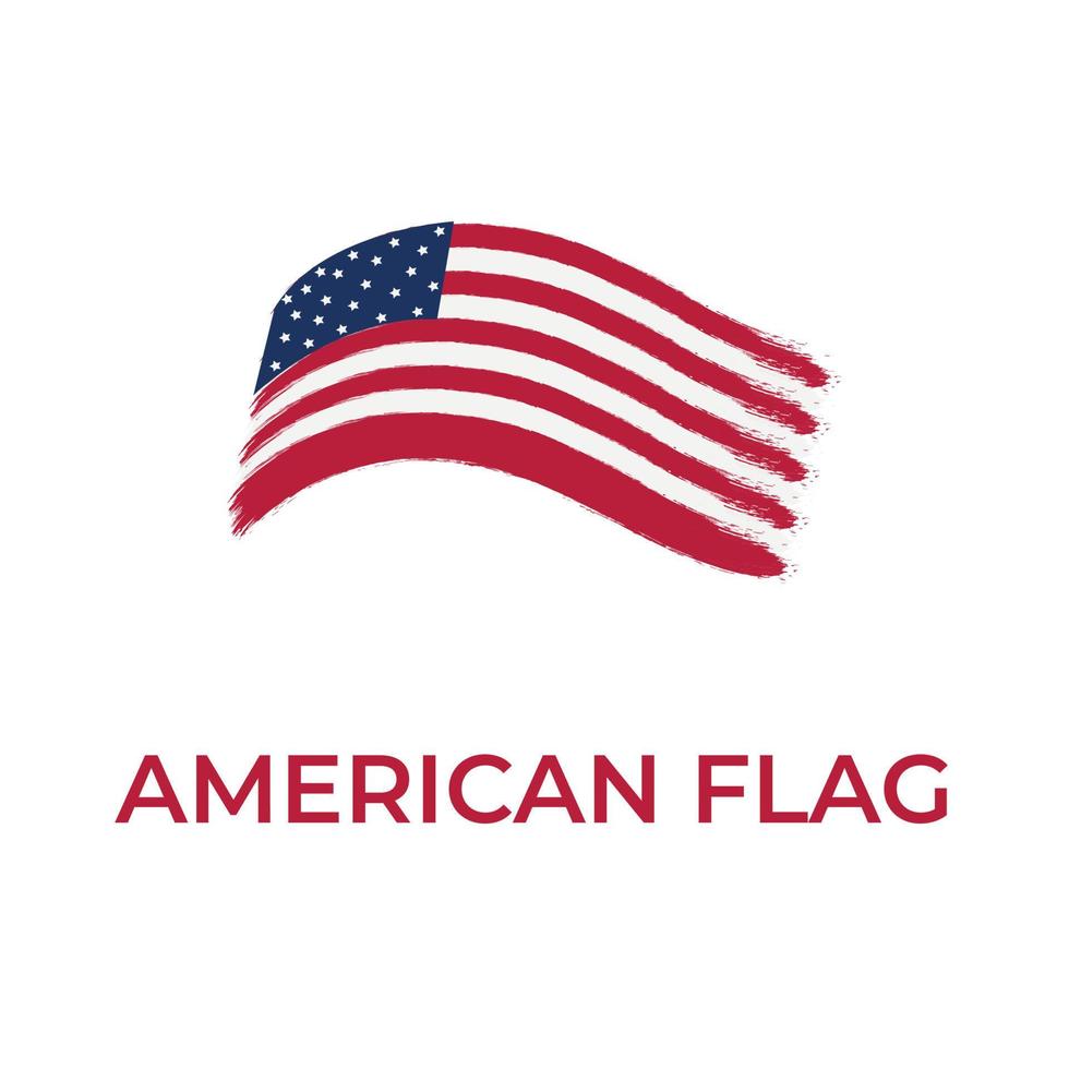 glücklich Unabhängigkeit Tag von Amerika mit National Flagge. vektor