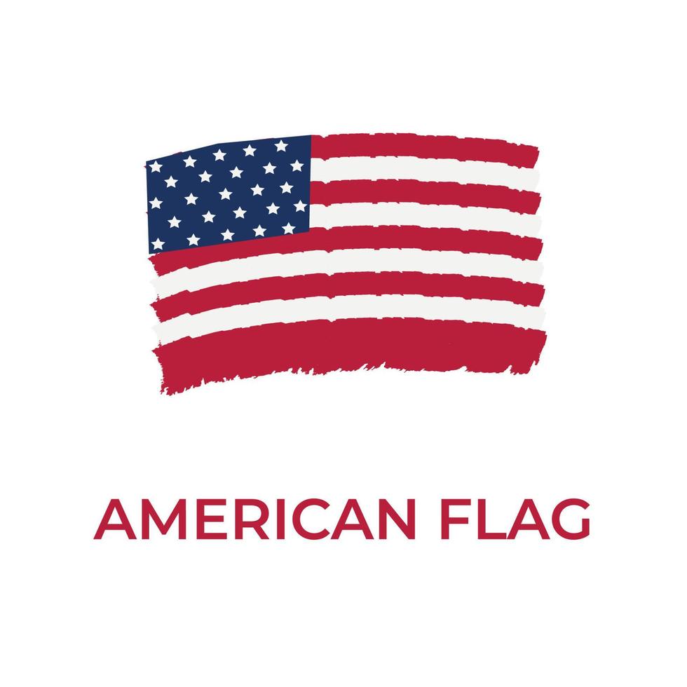 glücklich Unabhängigkeit Tag von Amerika mit National Flagge. vektor