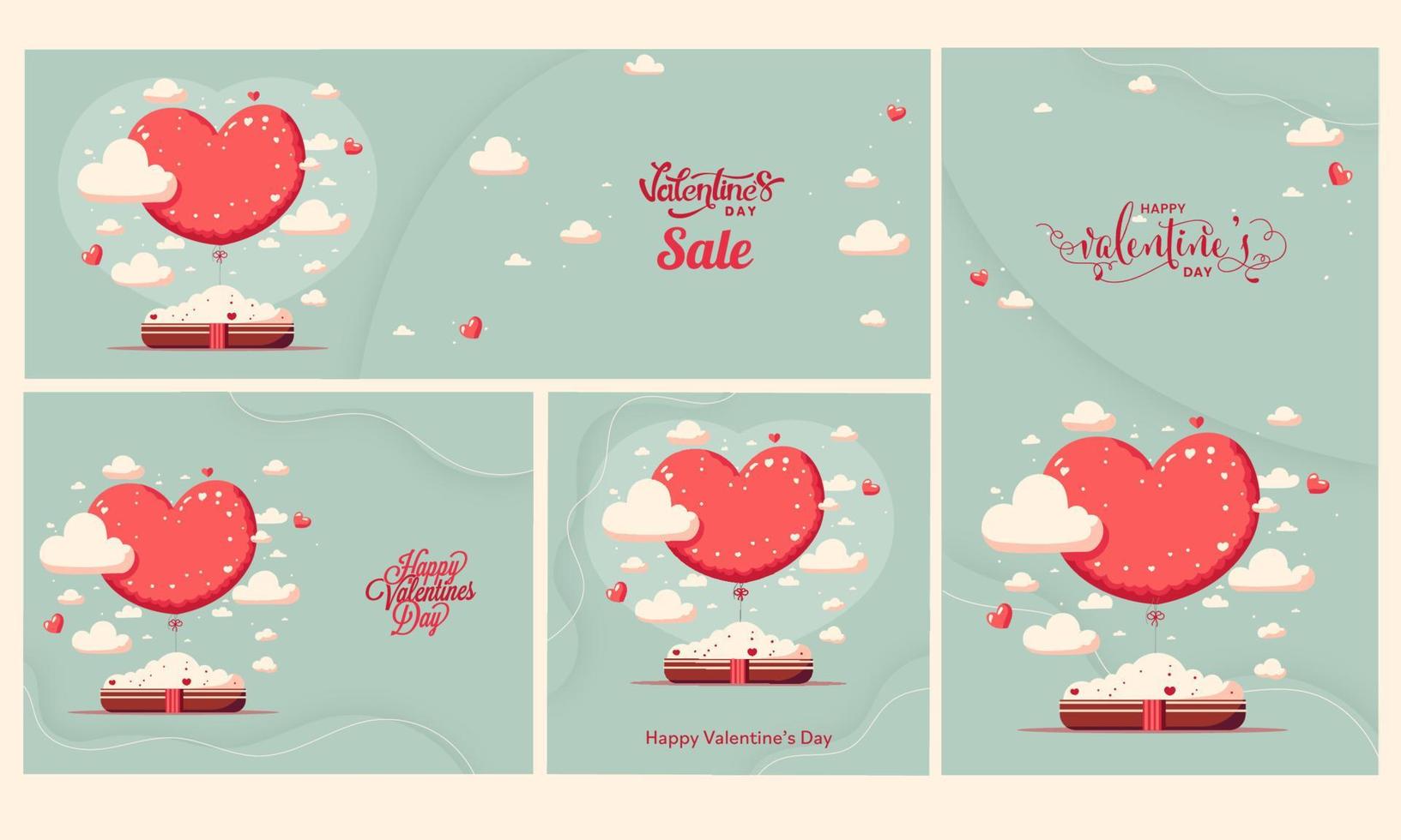 Sozial Medien Header, standee Banner und Poster Design zum glücklich Valentinstag Tag Konzept. vektor
