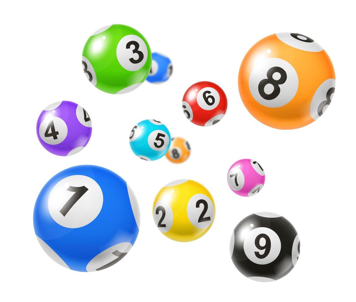 bingo lotteri färgad bollar isolerat 3d vektor uppsättning