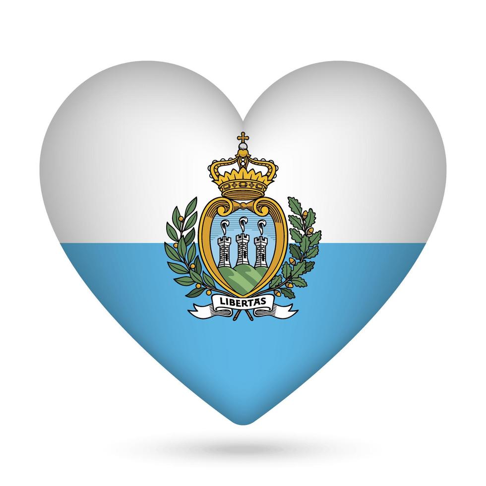 san Marino Flagge im Herz Form. Vektor Illustration.