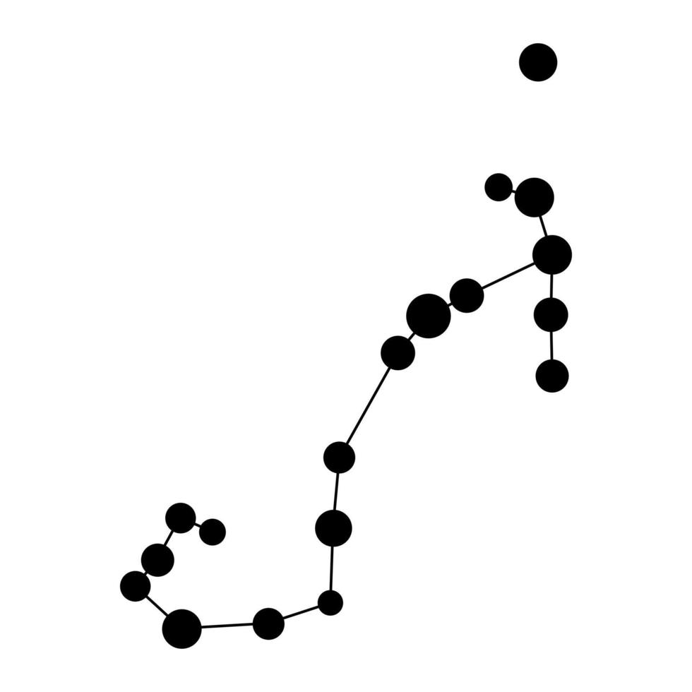 Skorpion Konstellation Karte. Vektor Illustration.