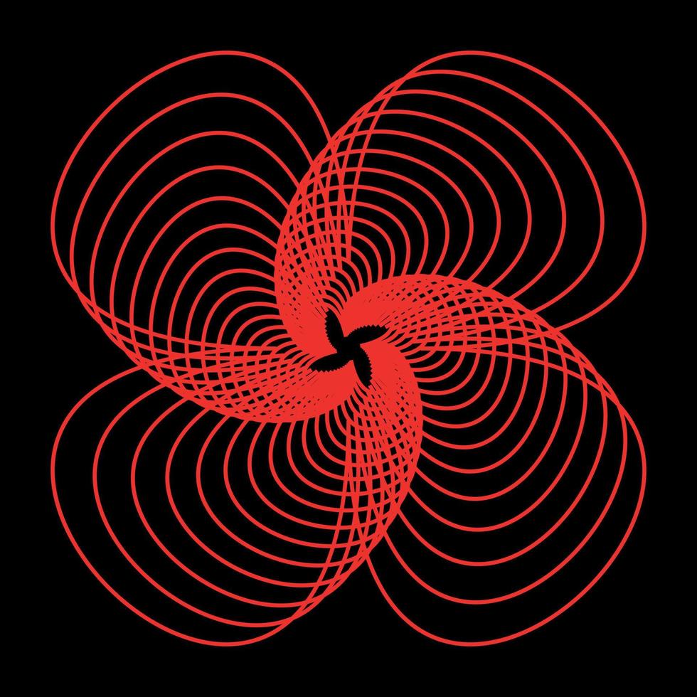 abstrakt röd blomma, abstrakt bakgrund med spiral vektor
