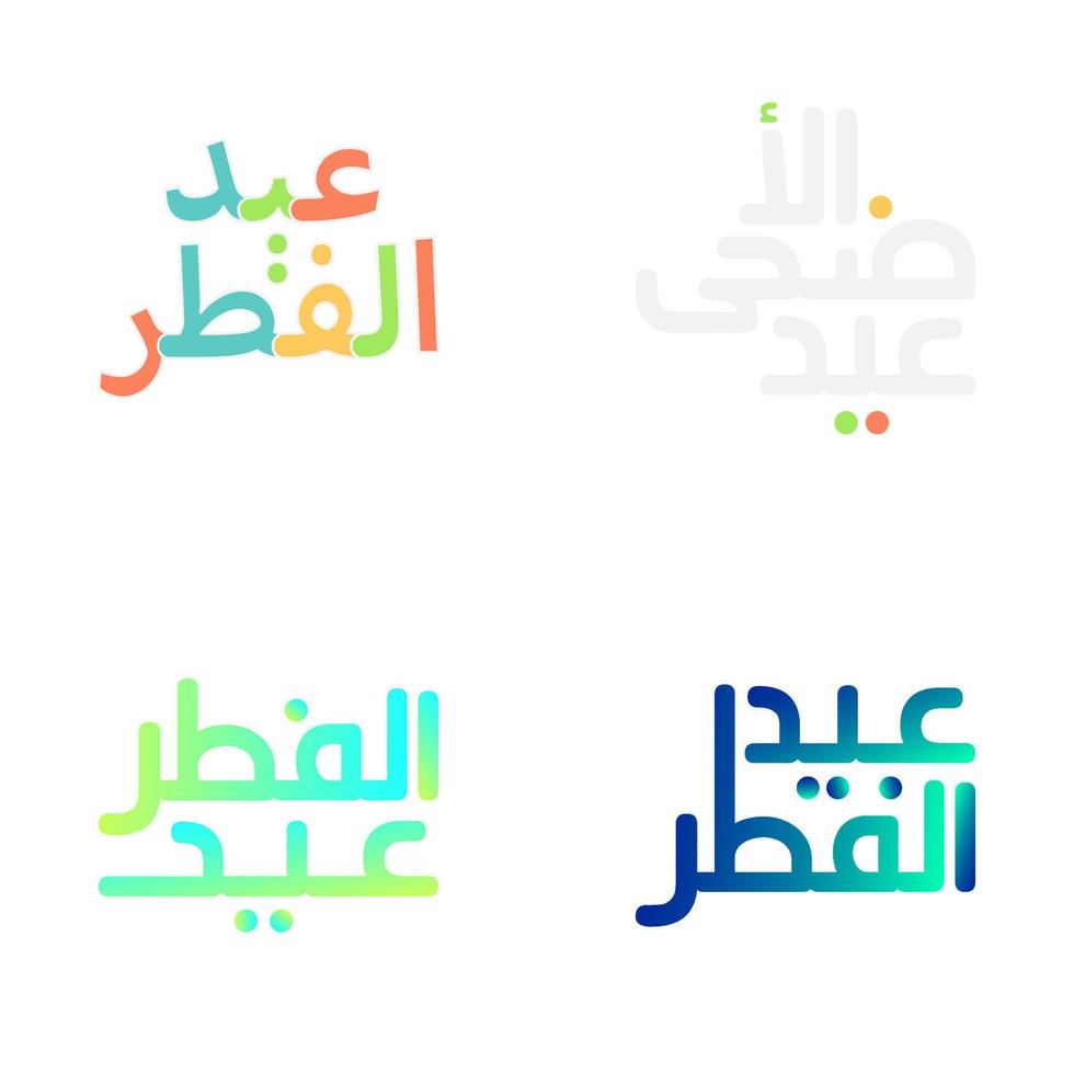 eid Mubarak Vektor Pack mit kompliziert Arabisch Kalligraphie