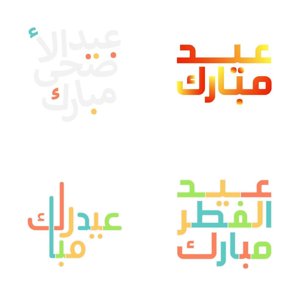 eid Mubarak Vektor Pack mit kompliziert Arabisch Kalligraphie