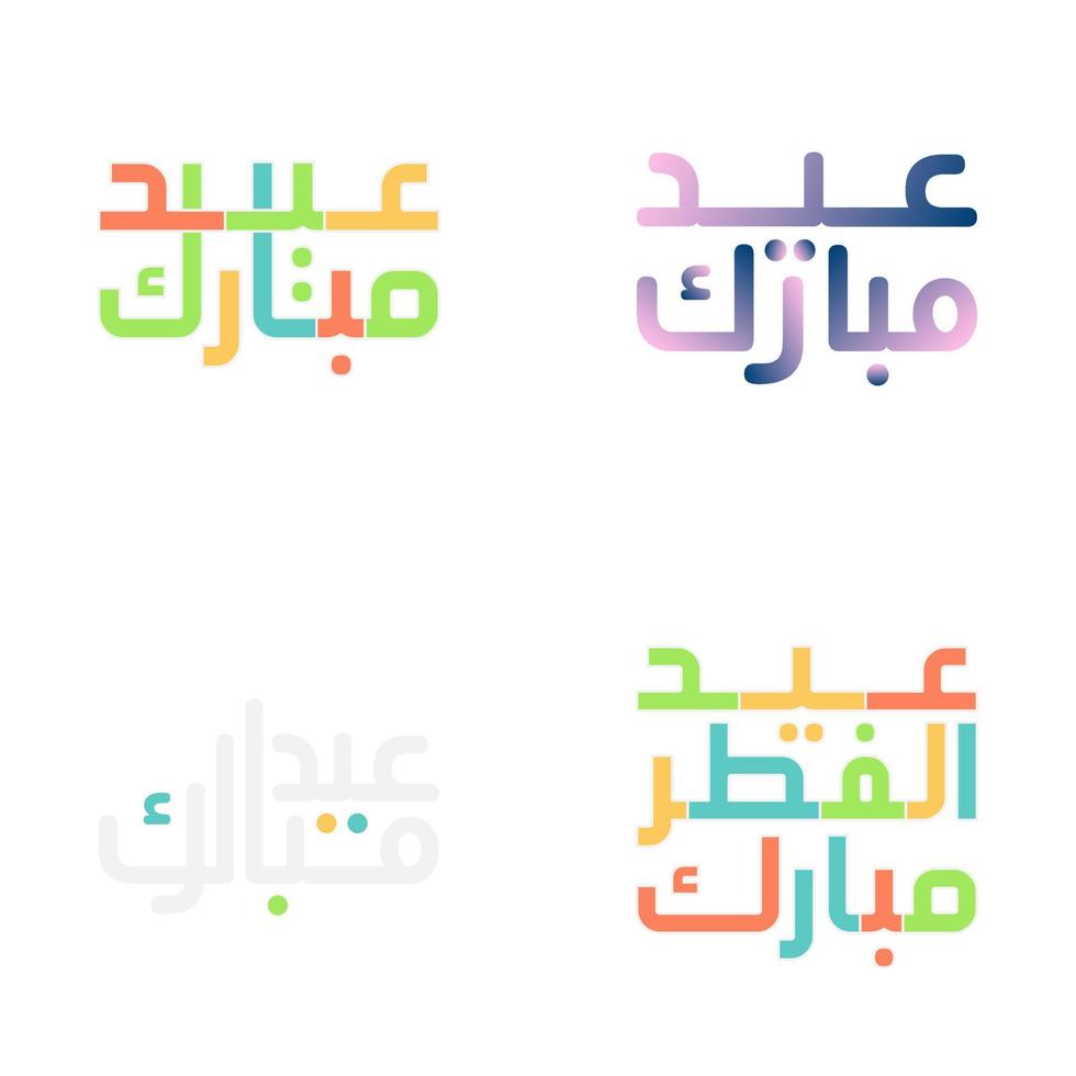 eid Mubarak Vektor Pack mit schön Arabisch Kalligraphie