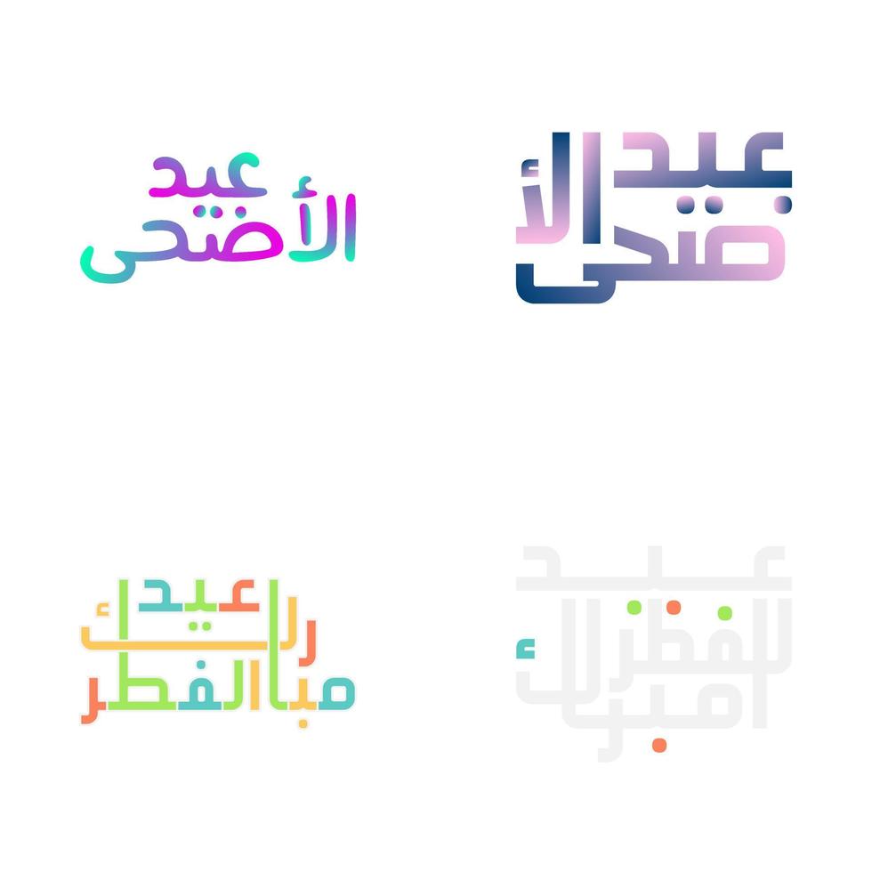 eid Mubarak Typografie einstellen mit festlich Arabisch Kalligraphie vektor