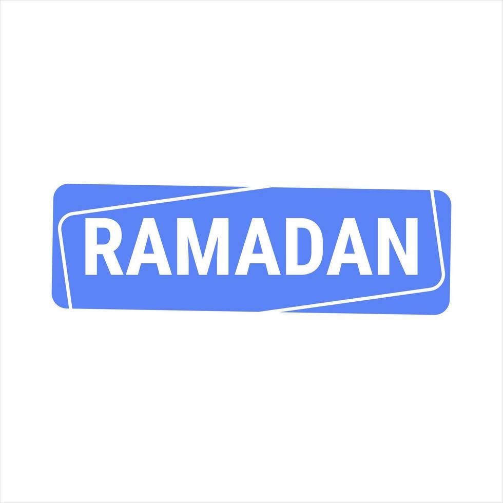 Ramadan kareem Blau Vektor aufbieten, ausrufen, zurufen Banner mit Mond und Arabisch Typografie