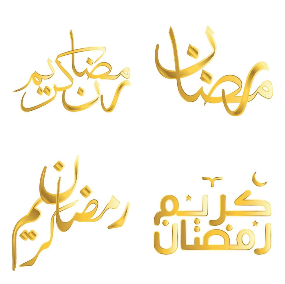 feiern islamisch Fasten Monat mit golden Ramadan kareem Vektor Illustration.
