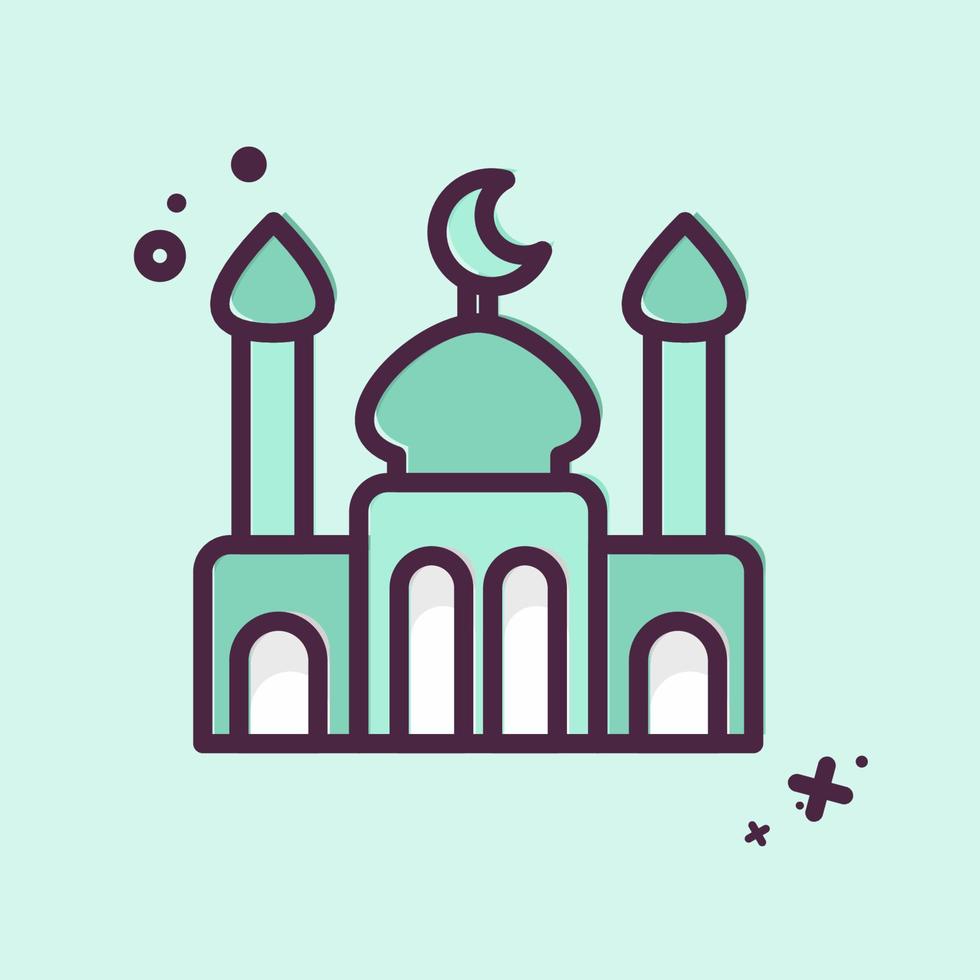 Symbol Moschee. verbunden zu eid al adha Symbol. mb Stil. einfach Design editierbar. einfach Illustration vektor