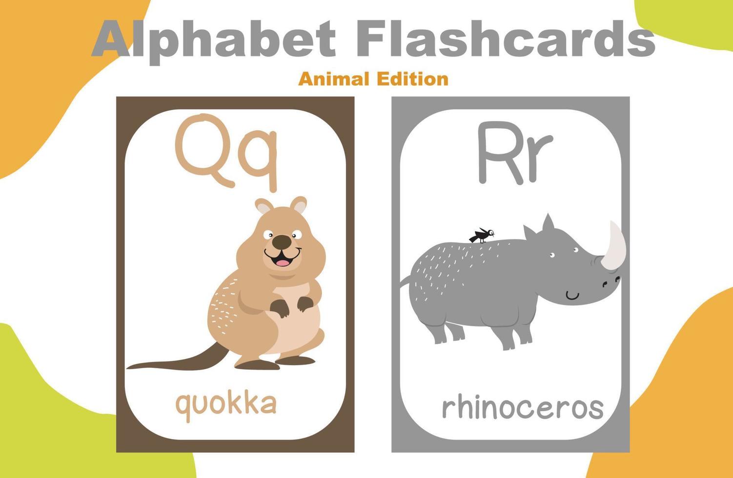 Tier Alphabet Speicherkarte. lehrreich druckbar Speicherkarte. Vektor Illustrationen.