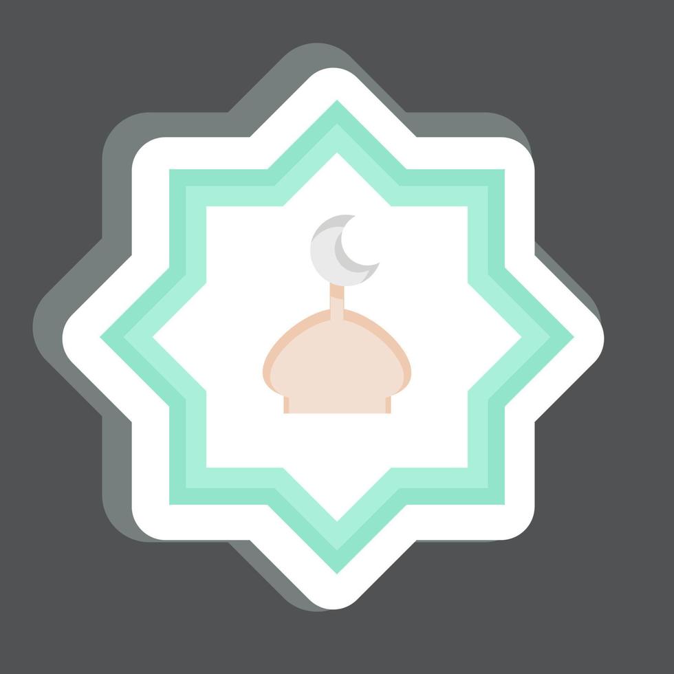 klistermärke gnugga el harb. relaterad till eid al Adha symbol. enkel design redigerbar. enkel illustration vektor