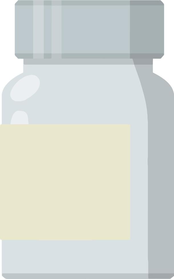 Verpackung von Tablets. medizinisch Symbol zum App. eben Illustration. Weiß Container mit Medikament. Drogerie und Apotheke Element vektor