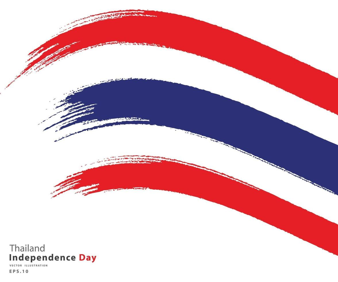 Flagge von Thailand. Flagge im Grunge-Stil. Unabhängigkeit thailändischen Tag. Vektor-EPS-Illustration. vektor