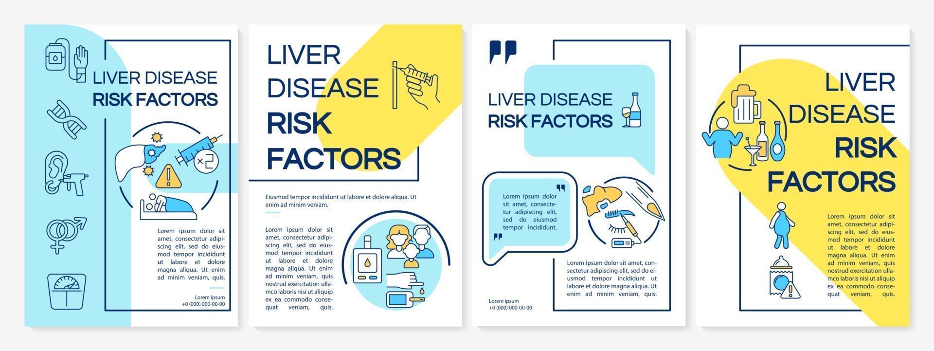 Broschüre Vorlage für Risikofaktoren für Lebererkrankungen vektor