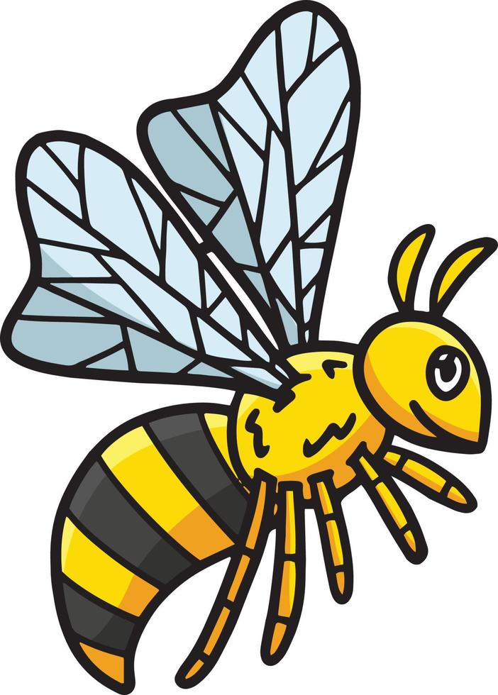 bee tecknad färgad clipart illustration vektor