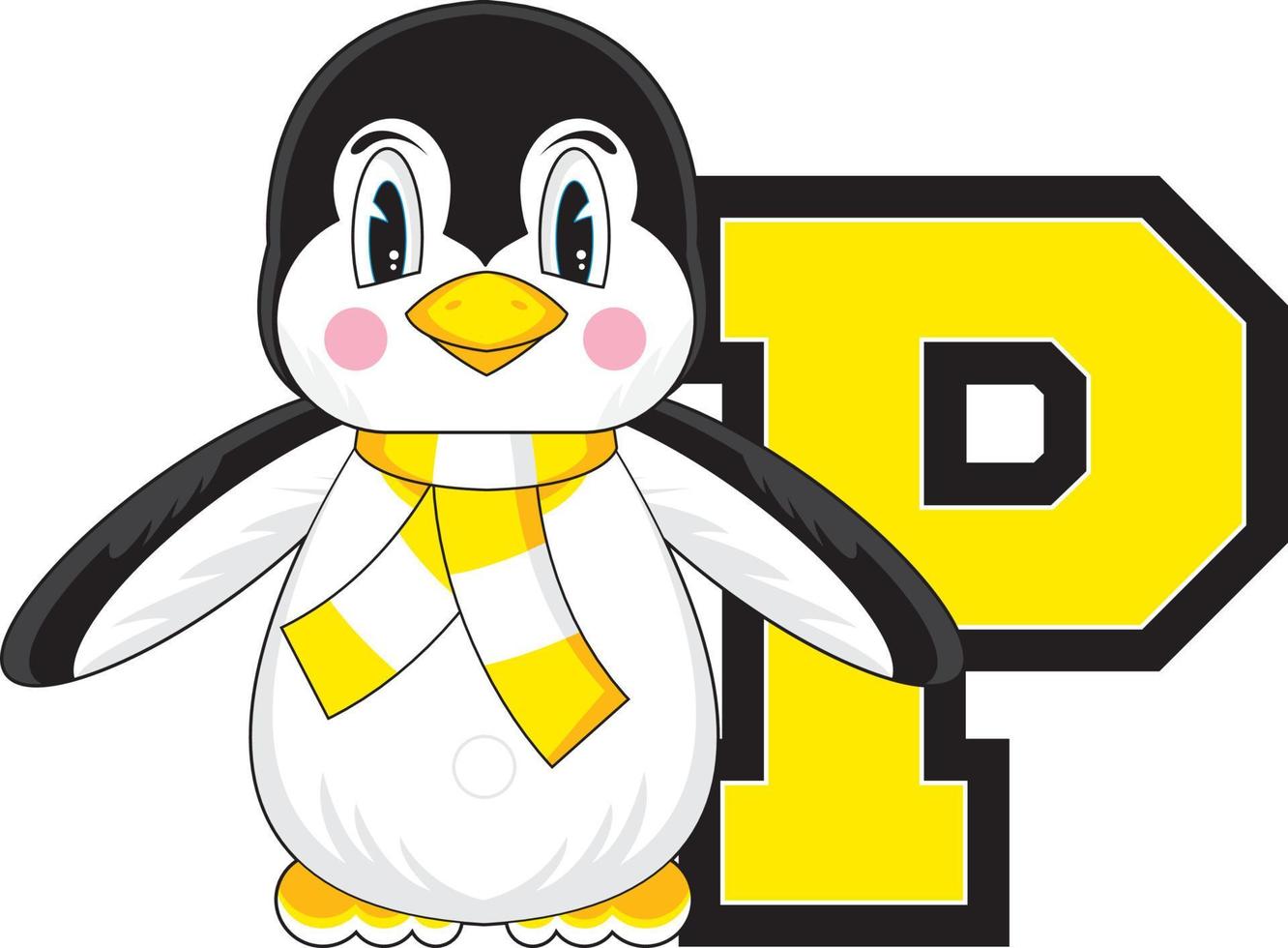 p är för pingvin alfabet inlärning pedagogisk illustration vektor