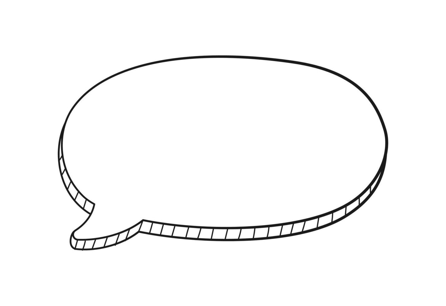 komisk Tal bubbla 3d klotter översikt vektor illustration