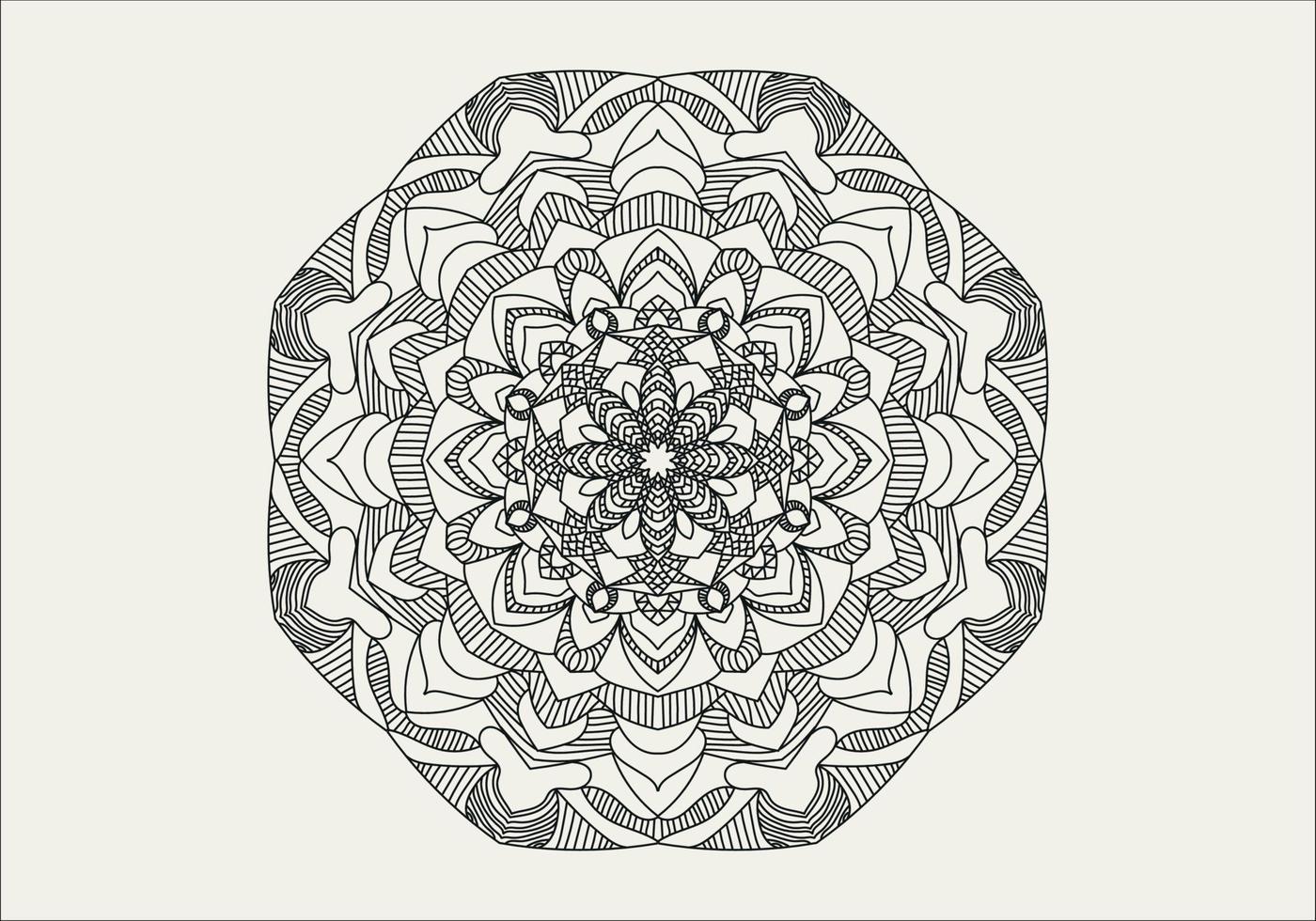 kreisförmiges muster in form von mandala mit blume für henna, mehndi, tätowierung, dekoration. dekoratives Ornament im orientalischen Ethno-Stil. Umriss Doodle Hand zeichnen Vektor-Illustration. vektor