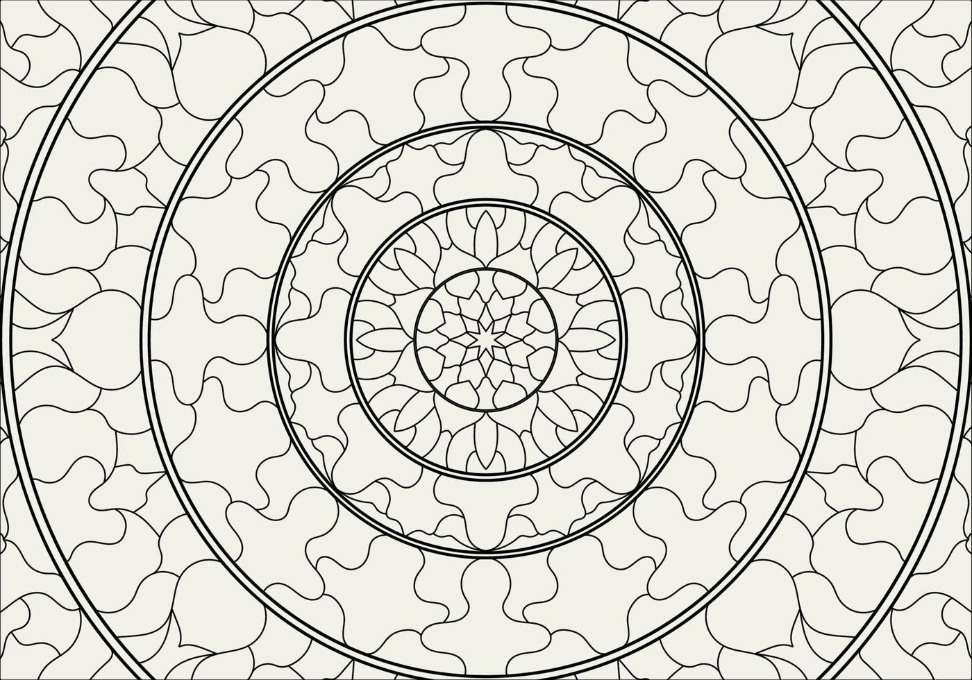 kreisförmiges muster in form von mandala mit blume für henna, mehndi, tätowierung, dekoration. dekoratives Ornament im orientalischen Ethno-Stil. Umriss Doodle Hand zeichnen Vektor-Illustration. vektor