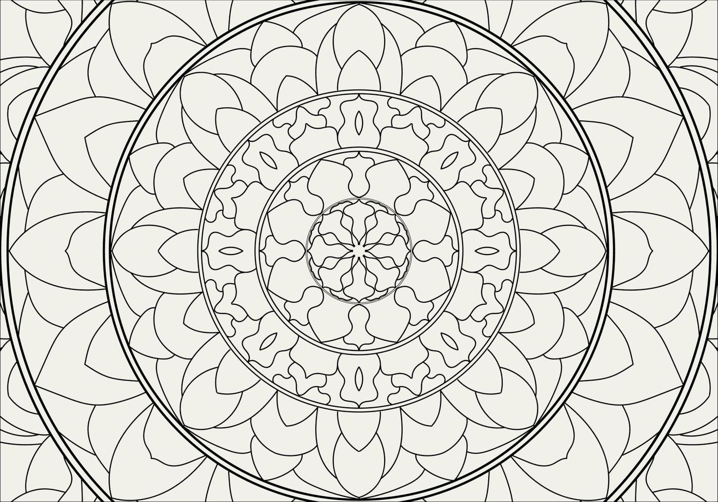 kreisförmiges muster in form von mandala mit blume für henna, mehndi, tätowierung, dekoration. dekoratives Ornament im orientalischen Ethno-Stil. Umriss Doodle Hand zeichnen Vektor-Illustration. vektor