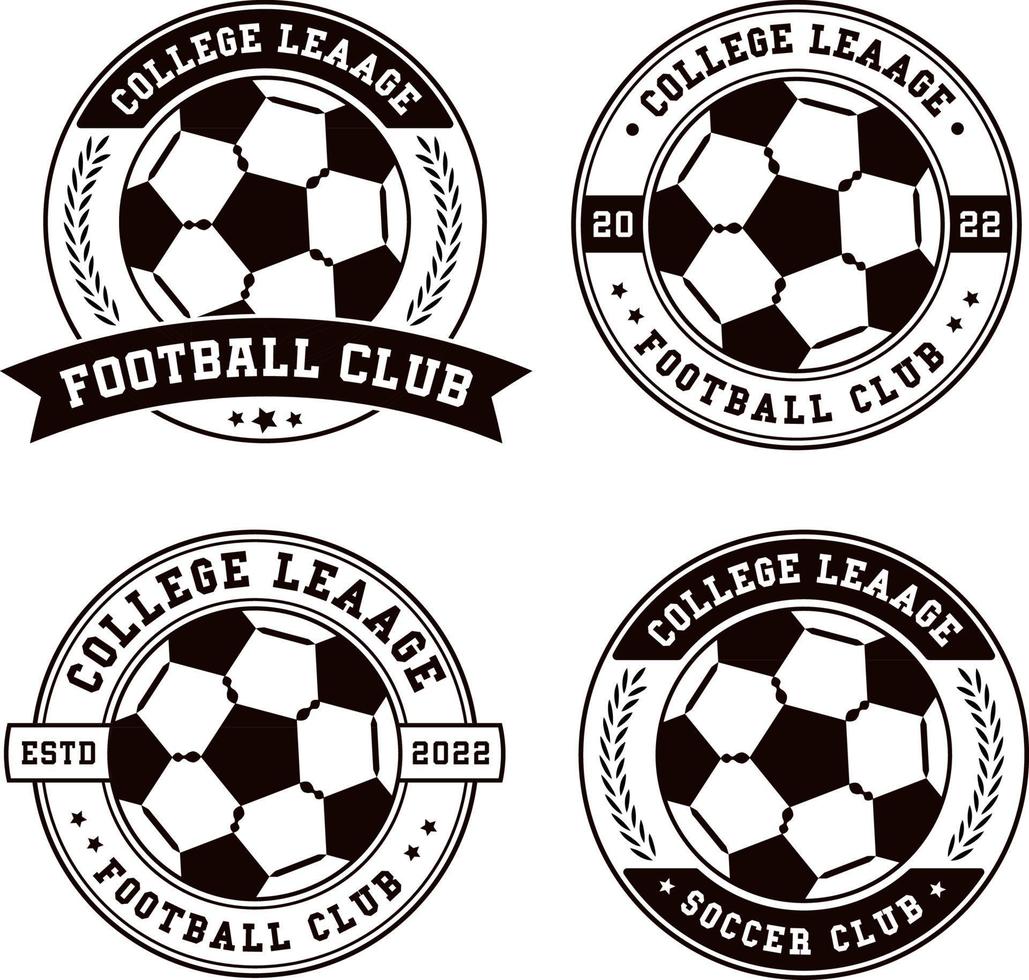 uppsättning av fotboll boll bricka logotyp design vektor