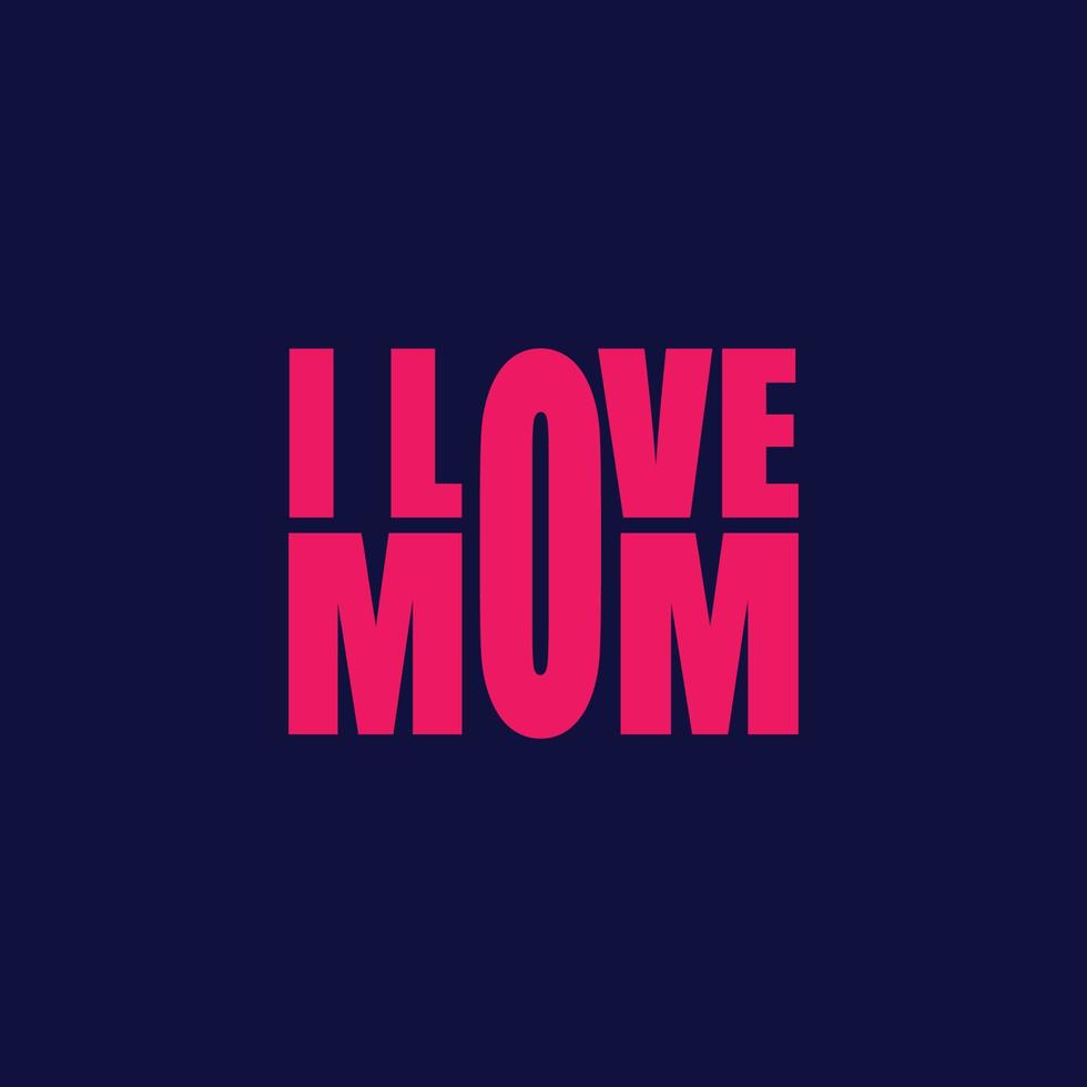jag kärlek mamma text logotyp för mödrar dag t skjorta, baner, affisch, hälsning kort vektor illustration.