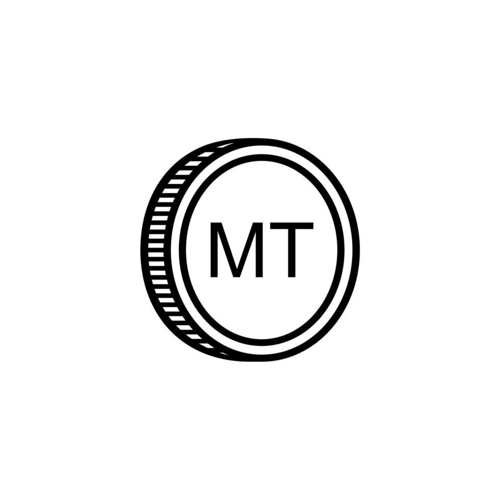 Mozambique Währung Symbol, mosambikanische metisch Symbol, mzn unterzeichnen. Vektor Illustration
