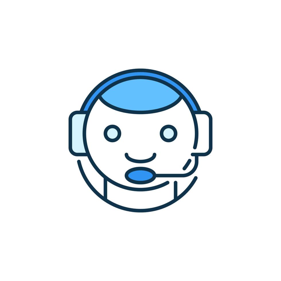 Plaudern bot mit Headset Vektor Chatbot Konzept farbig Symbol